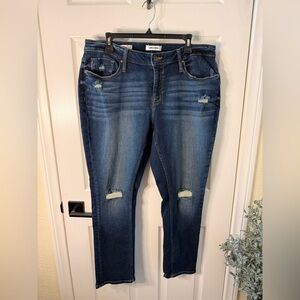 Vigoss Women's Dark Wash Distressed Skinny Jeans